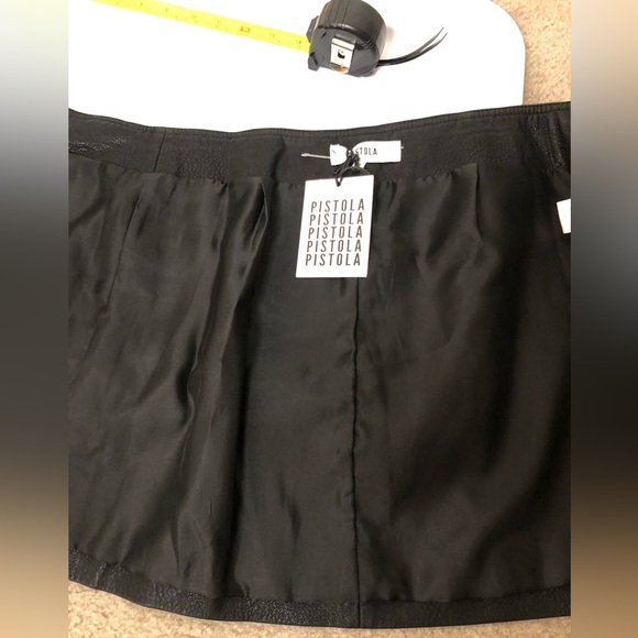 NWT New With Tags Pistola Rey vegan leather wrap skirt in Raven - Picture 11 of 11